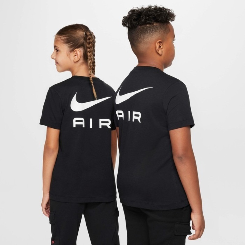 Nike Air Tee Short Sleeve Black Shirt Front Back Swoosh Logos Boys Girls Large - Picture 2 of 16
